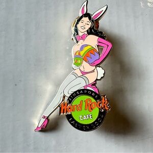 Hard Rock Cafe Easter Pin - Pink and White